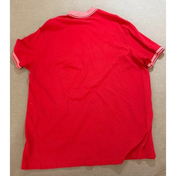 Lacoste Polo Shirt Adult 3XL Red Short Sleeve Button Regular Fit Golfer Mens. - Picture 6 of 10